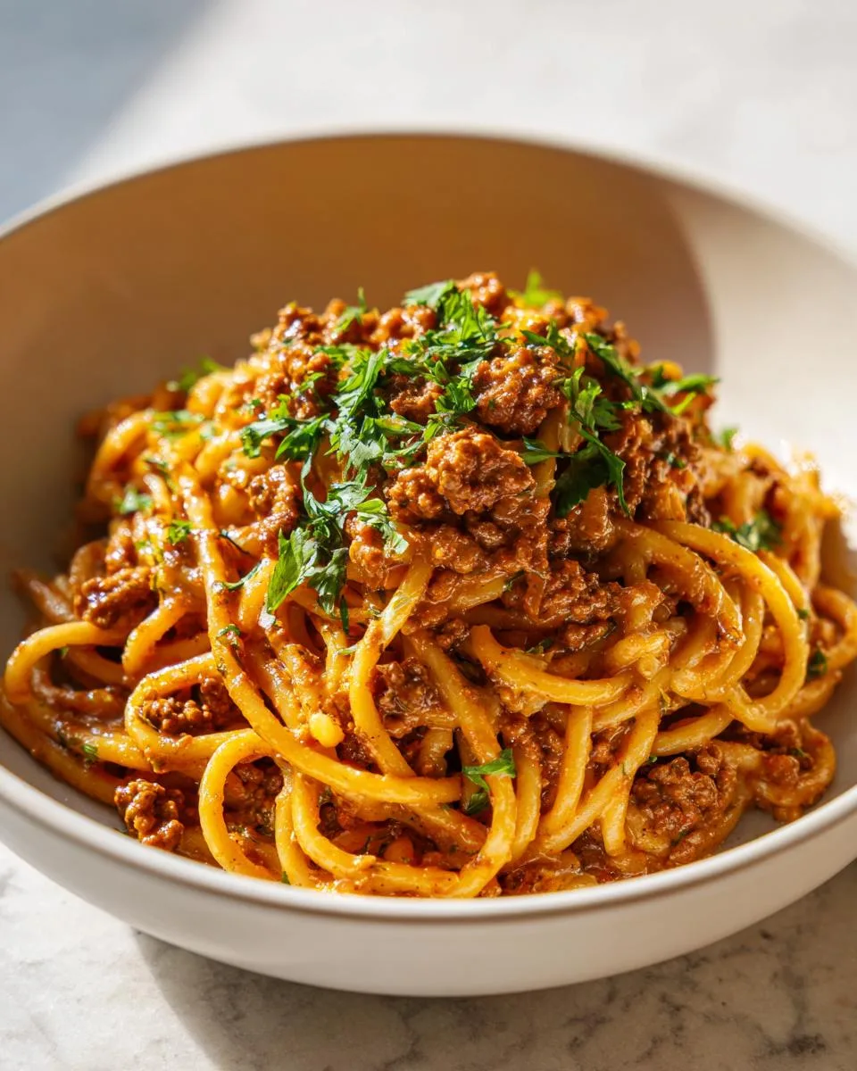 High Protein Creamy Beef Pasta - detail 2