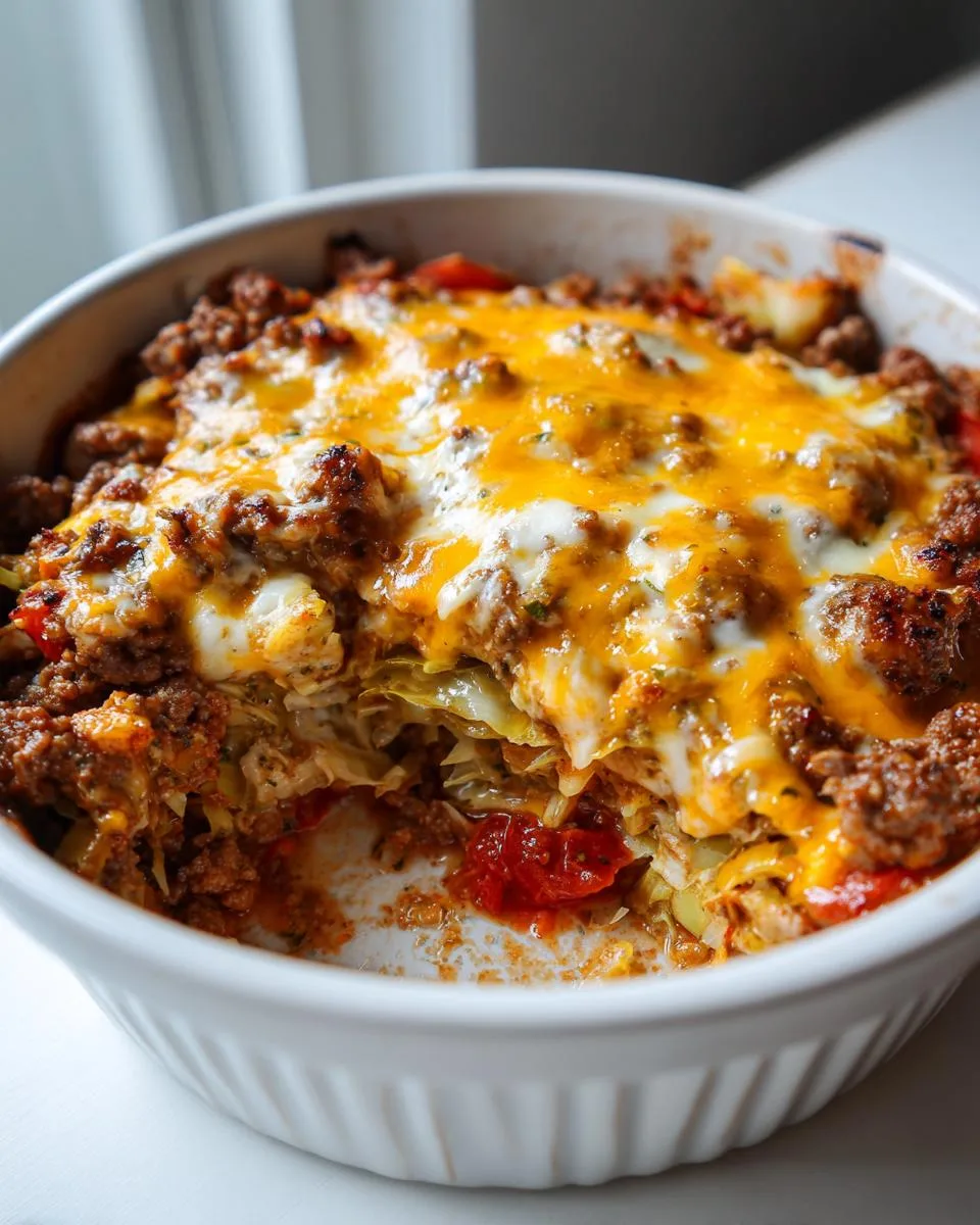 Low Carb Cabbage Casserole - detail 1