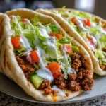 Mediterranean Ground Beef Pita Pockets