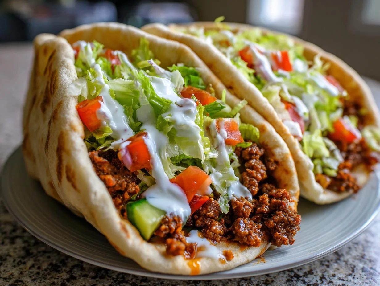 5-Minute Mediterranean Ground Beef Pita Pockets Magic – Irresistible Flavor!