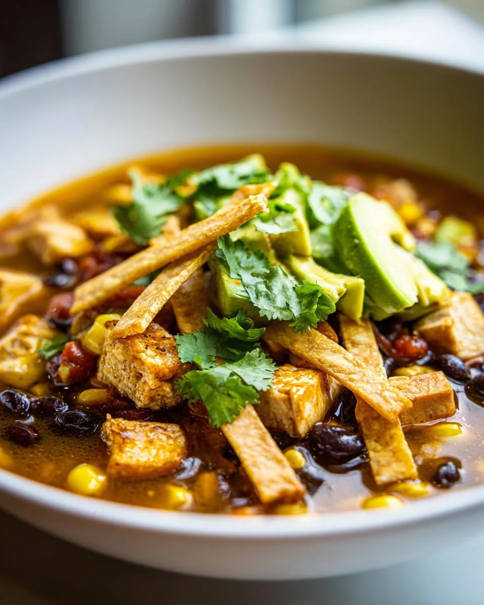 Southwestern Chicken Tortilla soup - detail 4