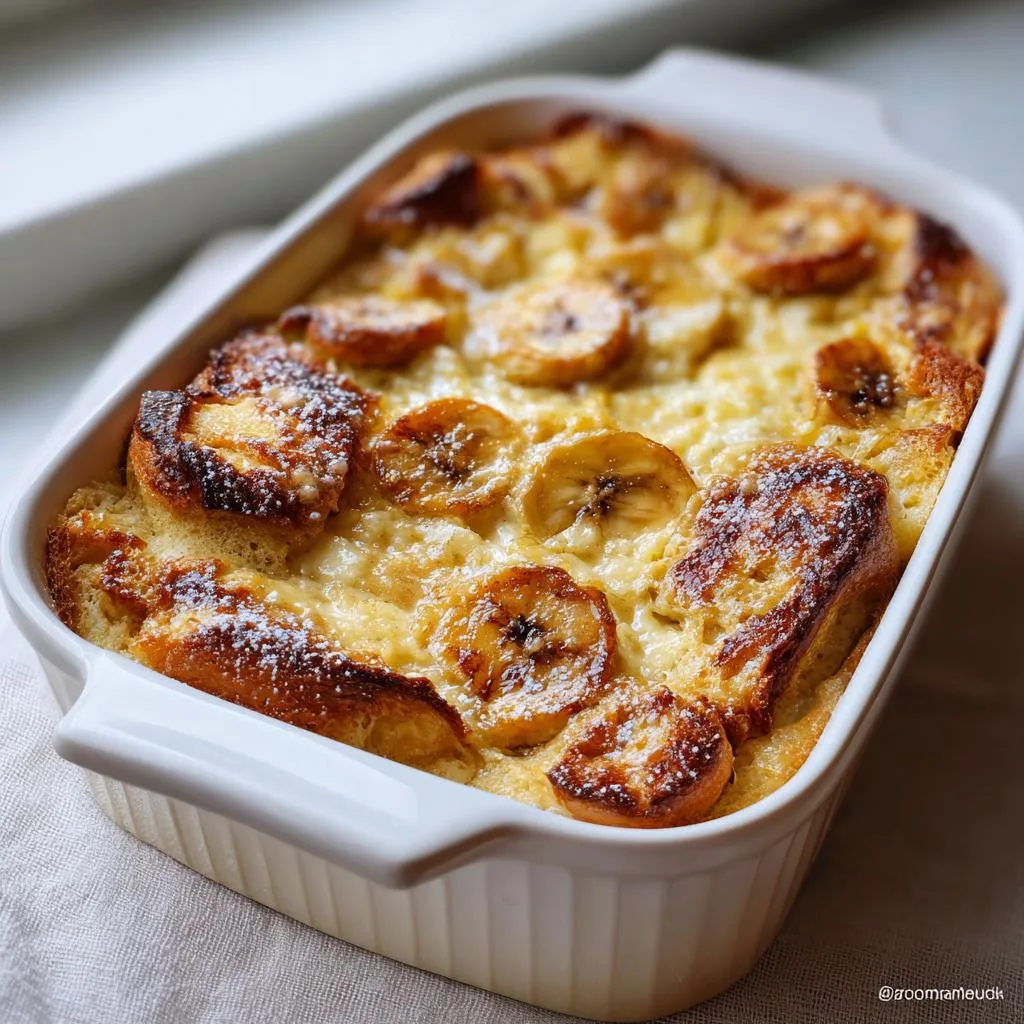 Decadent Banana French Toast Casserole in 3 Easy Steps