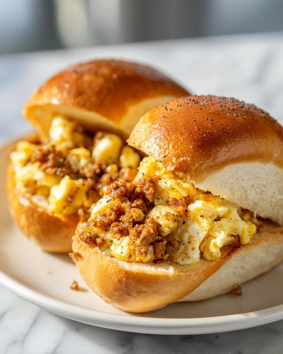 sausage egg breakfast rolls - detail 3