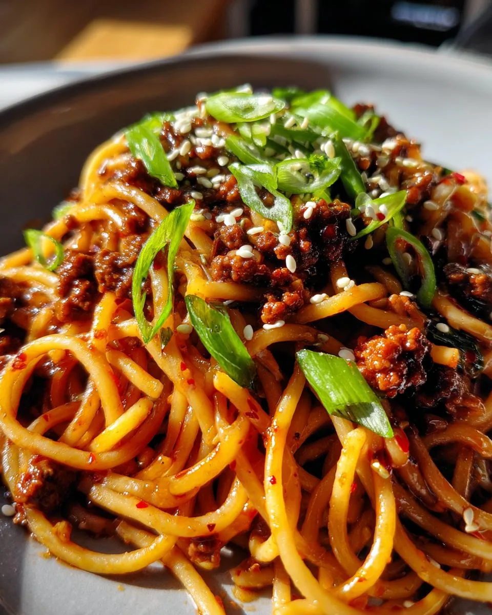 Asian Style Ground Beef Spaghetti - detail 3