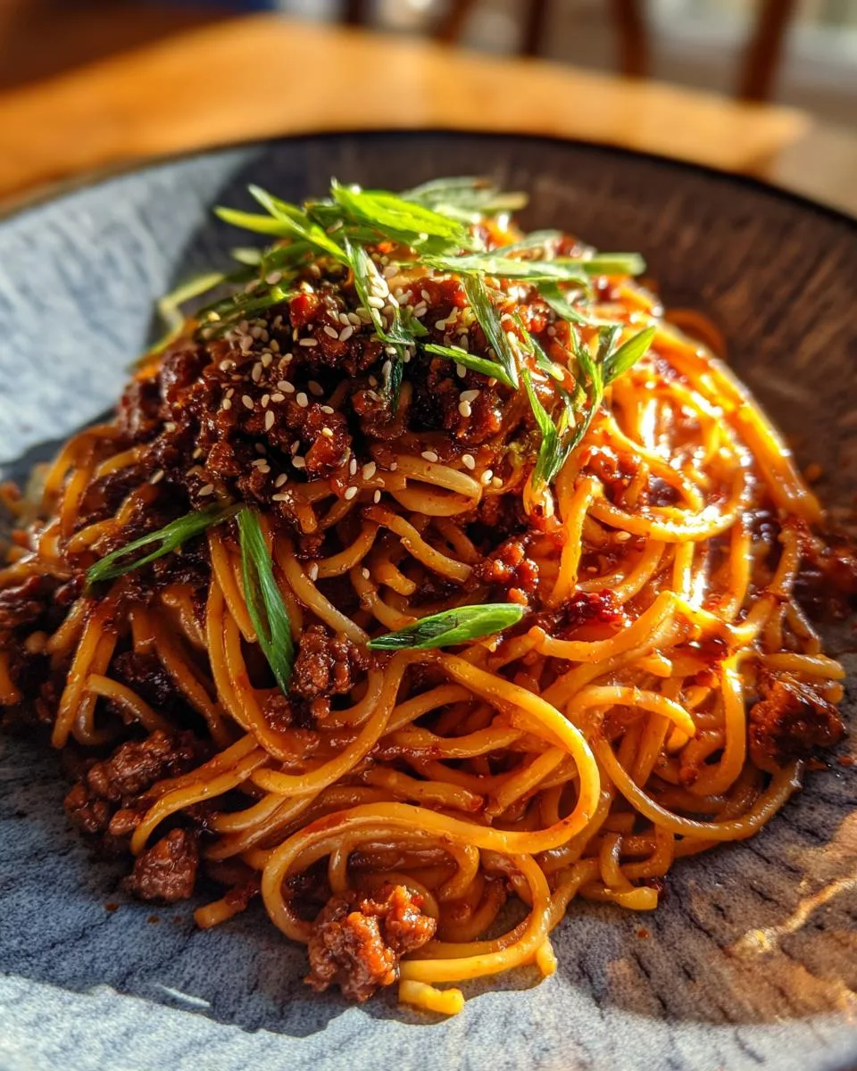 Asian Style Ground Beef Spaghetti - detail 5