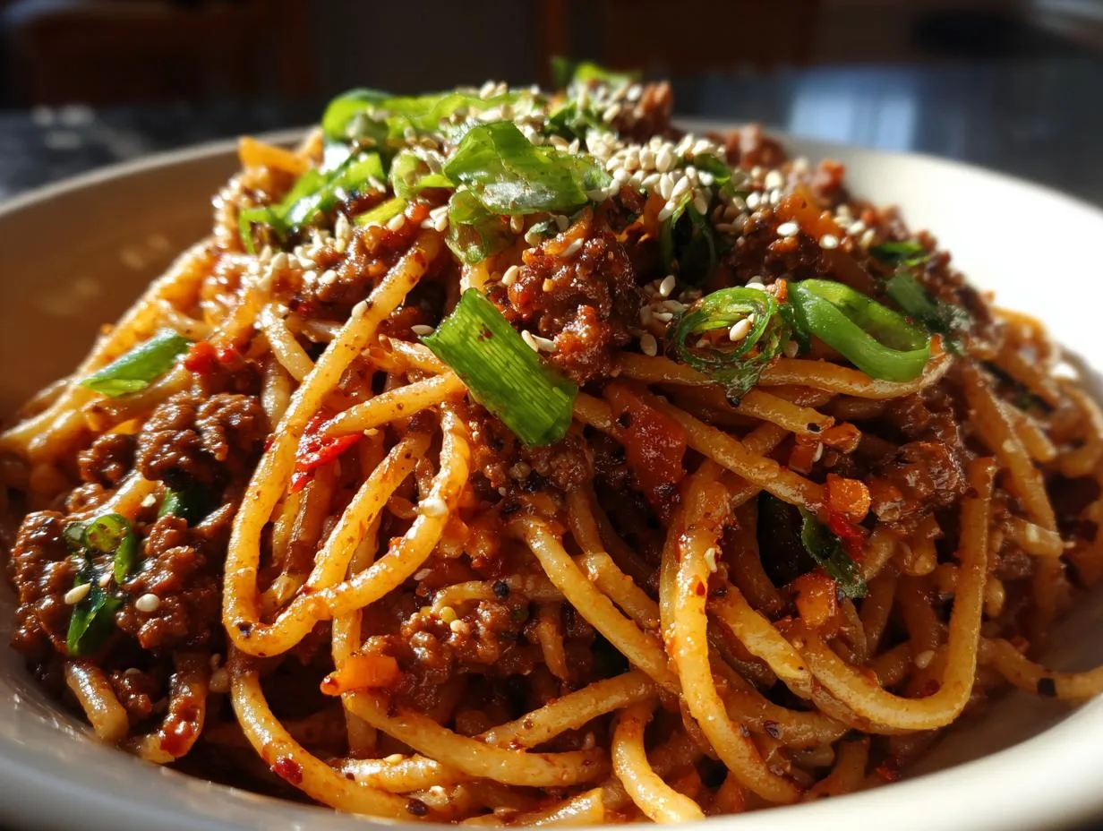 25-Minute Asian Style Ground Beef Spaghetti That Rivals Takeout
