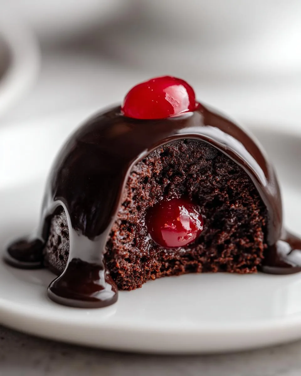 Chocolate Cherry Brownie Bombs - detail 1