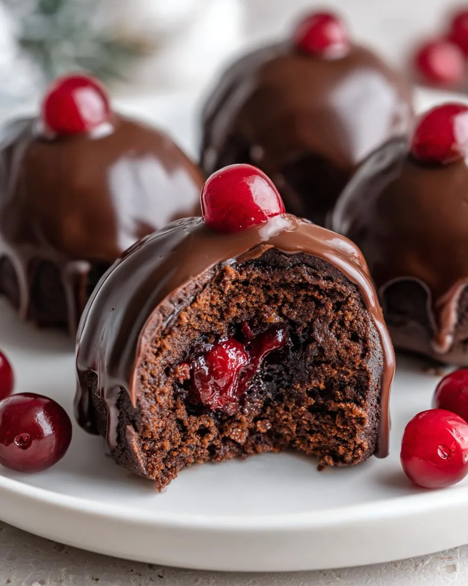 Chocolate Cherry Brownie Bombs - detail 2