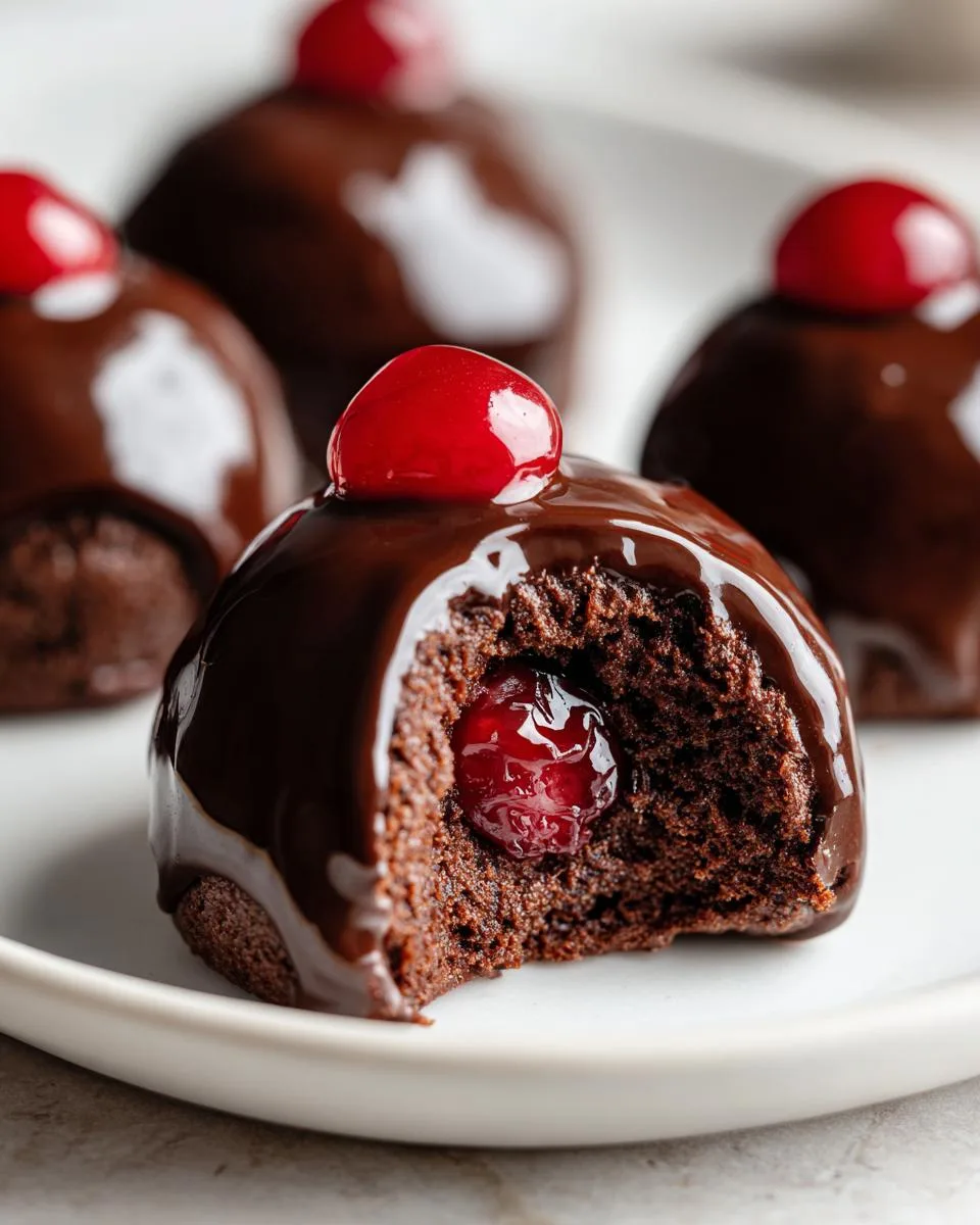 Chocolate Cherry Brownie Bombs - detail 3