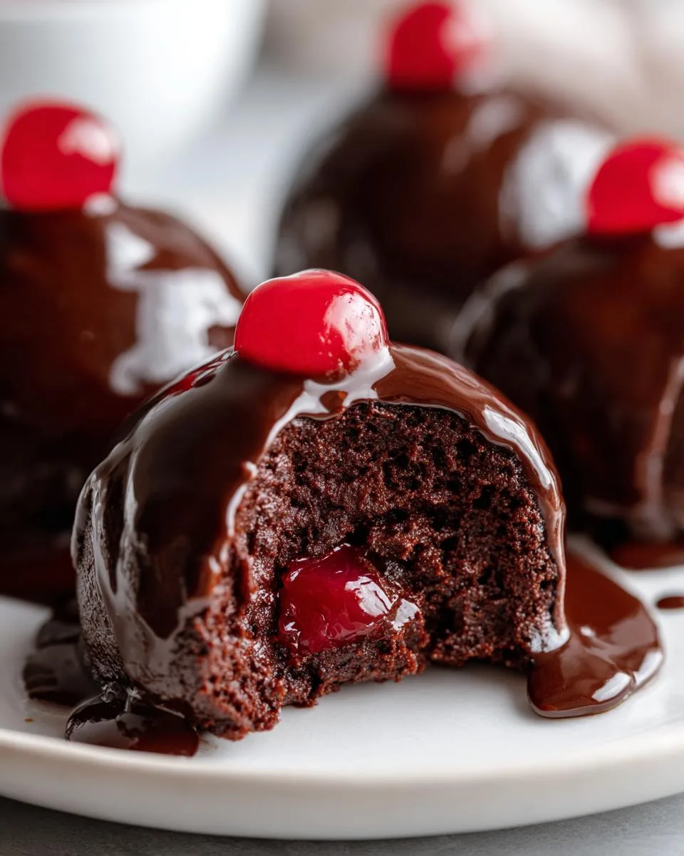 Chocolate Cherry Brownie Bombs - detail 4