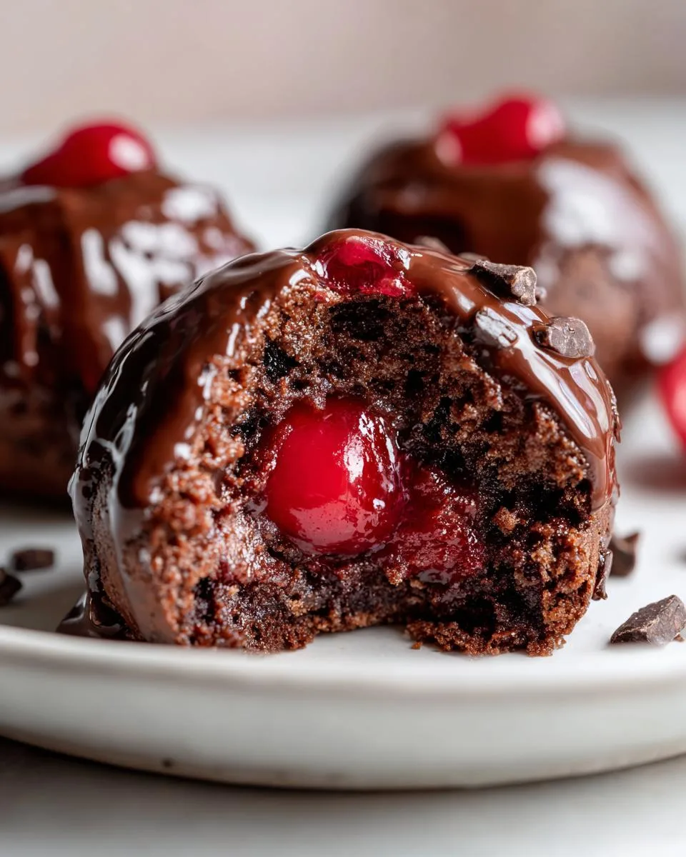 Chocolate Cherry Brownie Bombs - detail 5