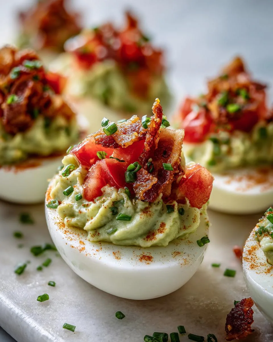 Deviled Eggs With Avocado And Chives - detail 2
