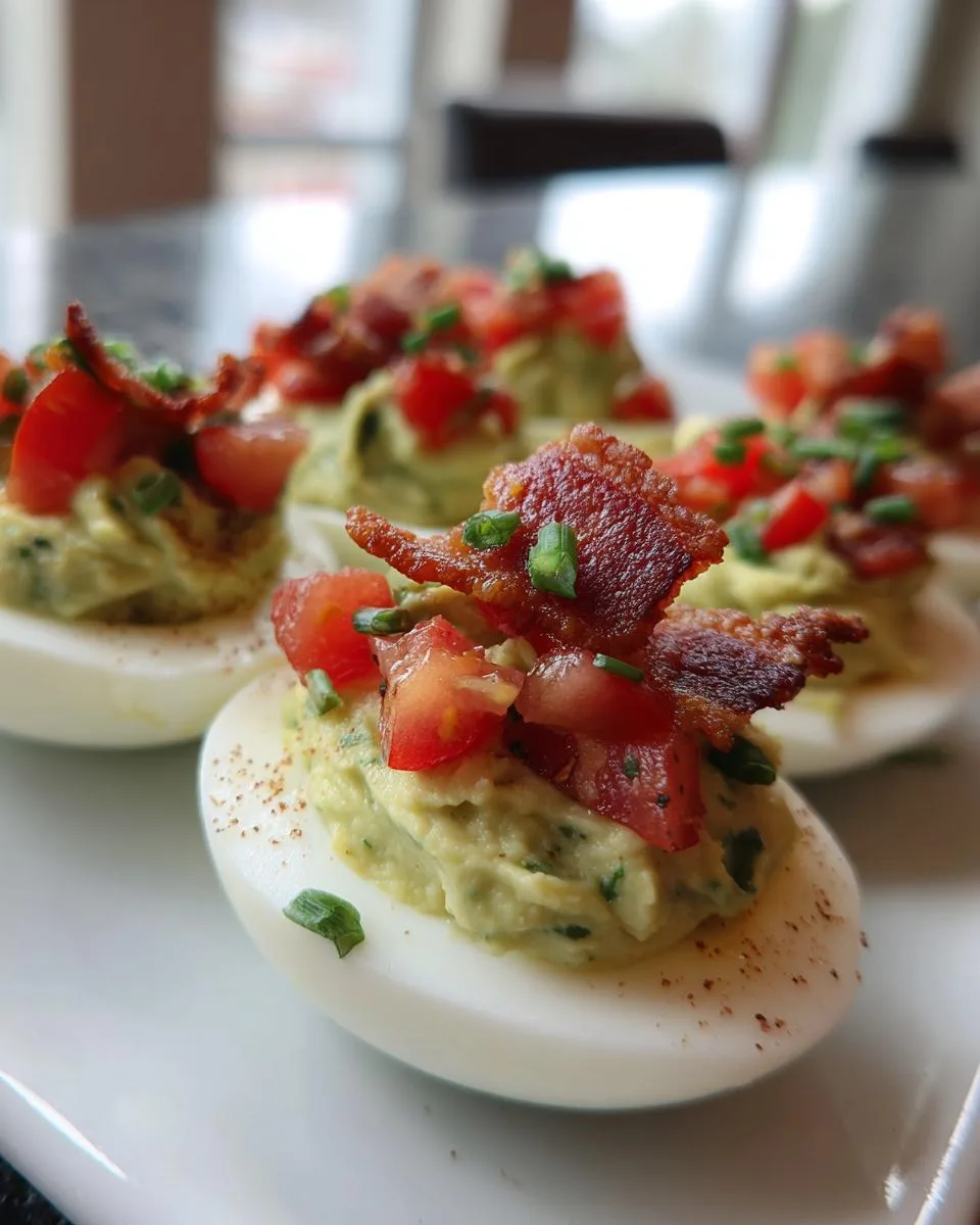 Deviled Eggs With Avocado And Chives - detail 5