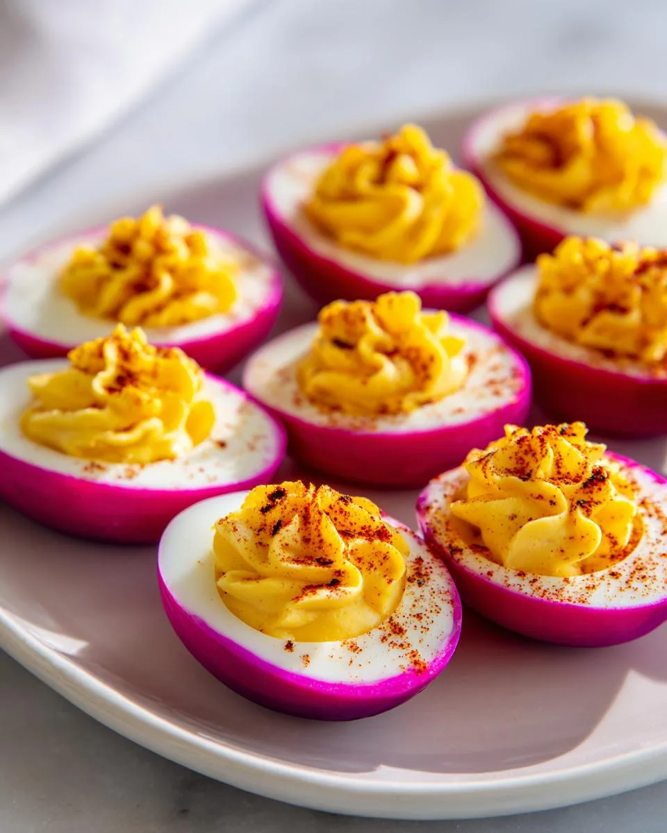 Deviled Eggs With Beet Juice - detail 3