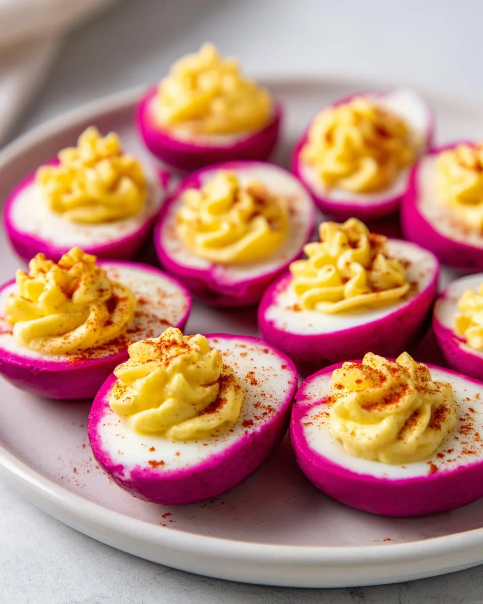 Deviled Eggs With Beet Juice - detail 4