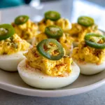 Deviled Eggs With Jalapeno Slices