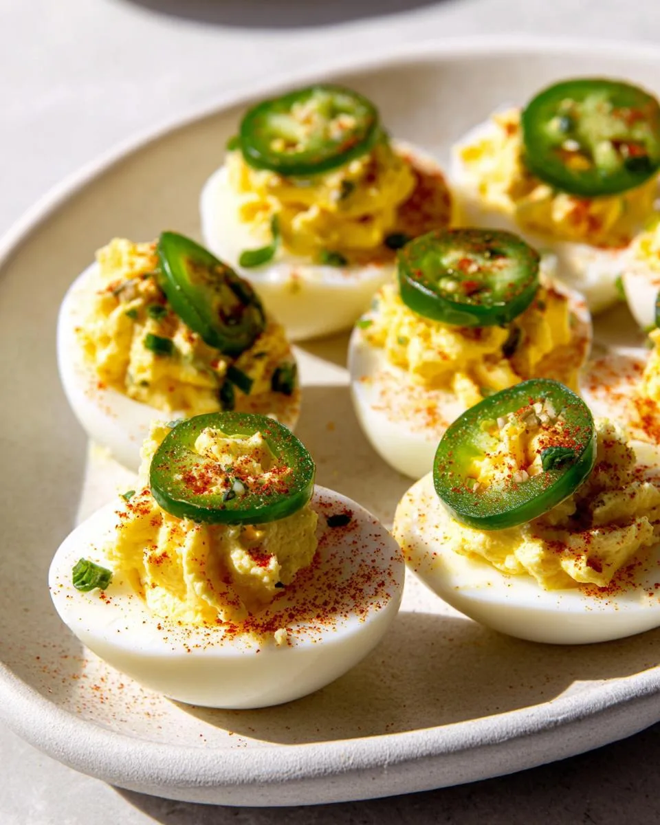 Deviled Eggs With Jalapeno Slices - detail 2