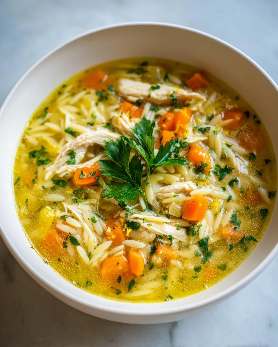Lemon Chicken Orzo Soup - detail 3