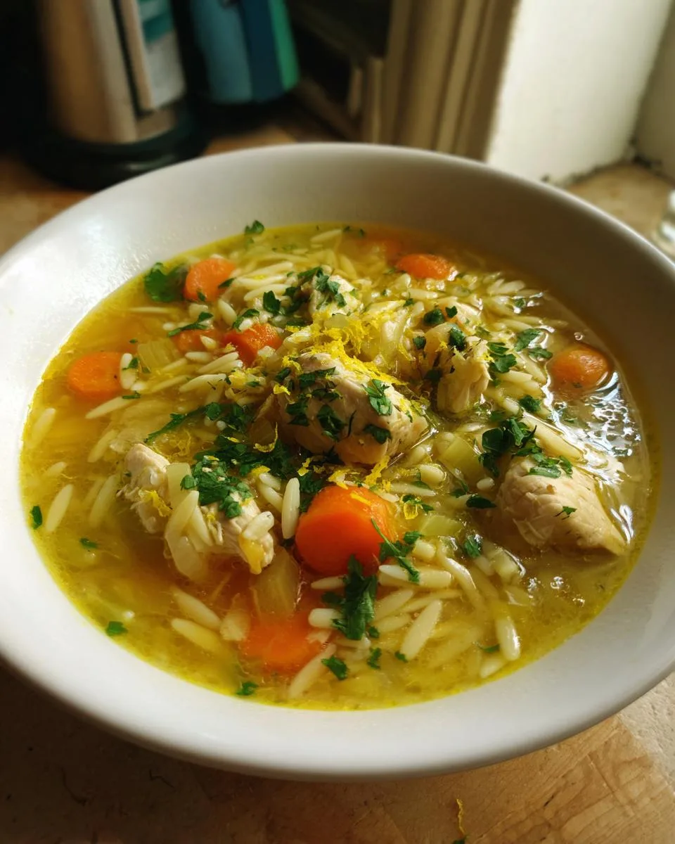 Lemon Chicken Orzo Soup - detail 5