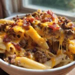 Loaded Cheeseburger Alfredo Pasta