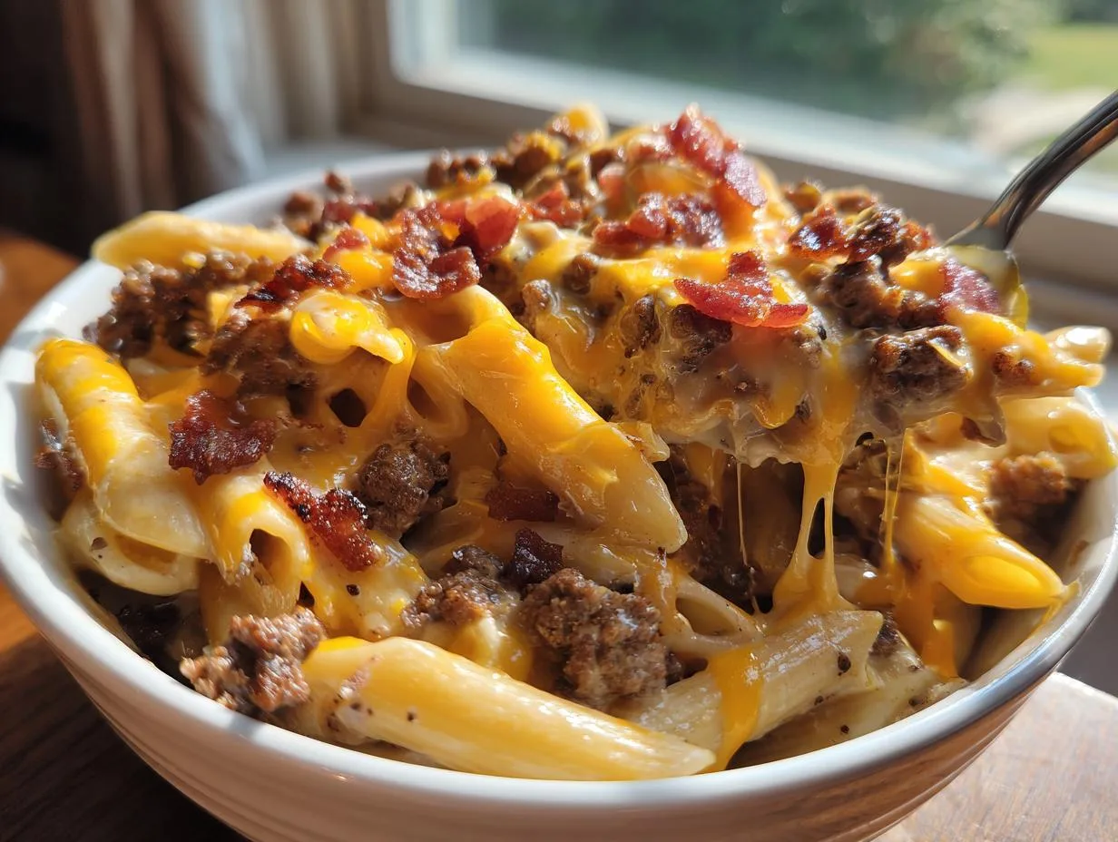 30-Minute Loaded Cheeseburger Alfredo Pasta Your Family Will Crave