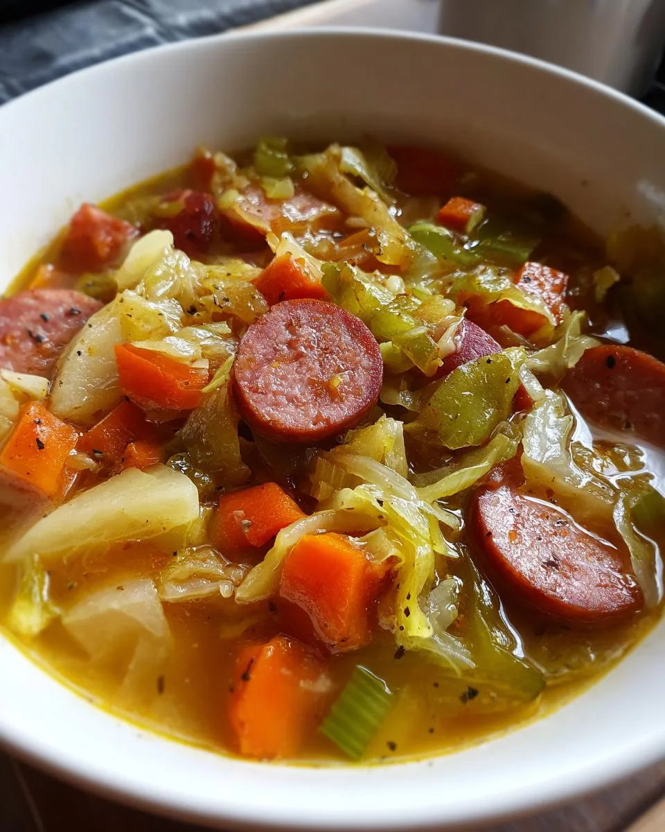 Potato Cabbage Sausage Soup - detail 2