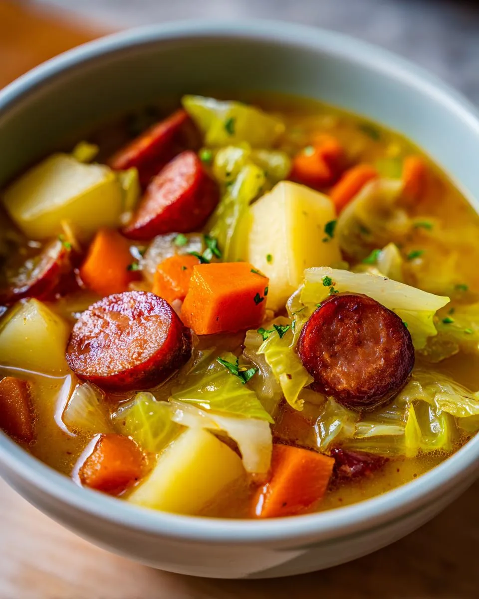 Potato Cabbage Sausage Soup - detail 3
