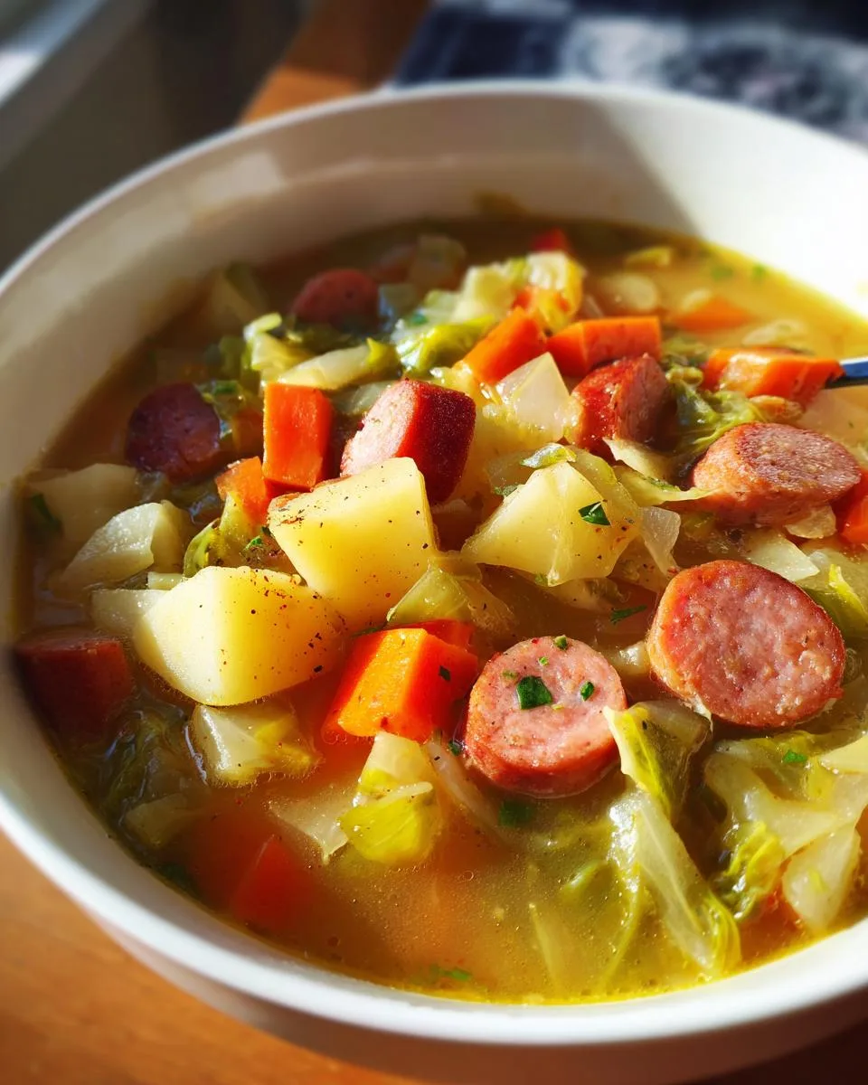 Potato Cabbage Sausage Soup - detail 4
