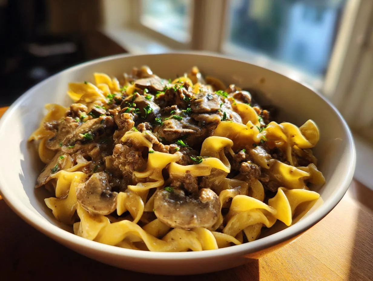 30-Minute Tasty Ground Beef Stroganoff for Instant Comfort