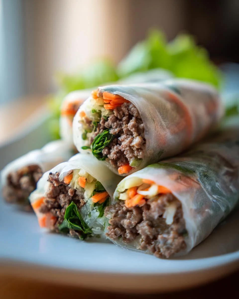 Thai Fresh Basil Beef Rolls - detail 1