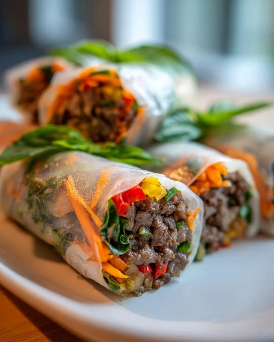 Thai Fresh Basil Beef Rolls - detail 2