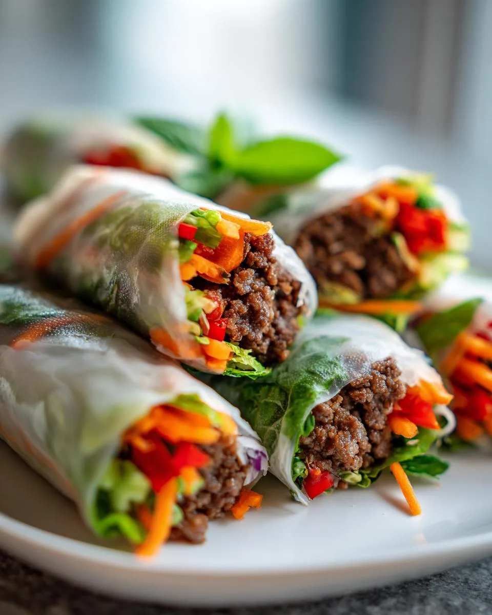 Thai Fresh Basil Beef Rolls - detail 3
