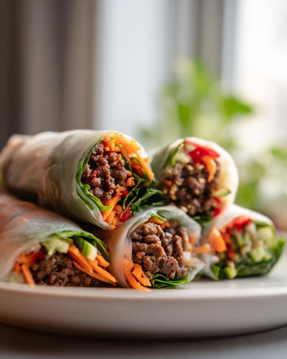 Thai Fresh Basil Beef Rolls - detail 4