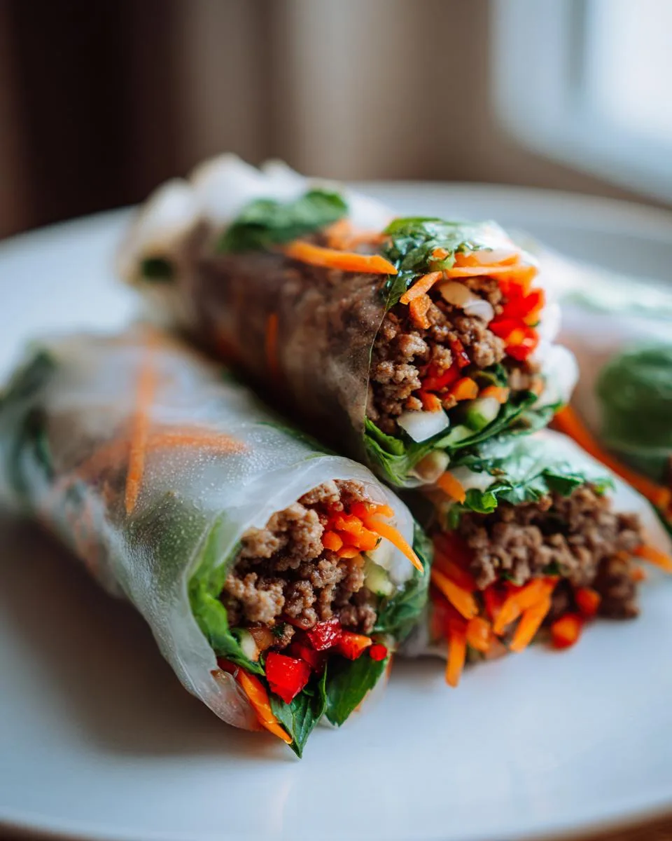 Thai Fresh Basil Beef Rolls - detail 5