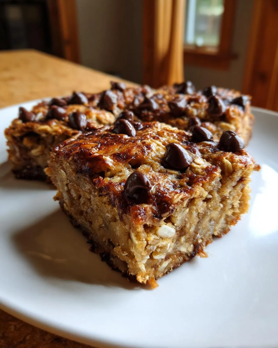 banana oatmeal bars - detail 2