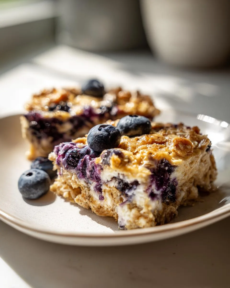 blueberry cottage cheese breakfast bake - detail 1