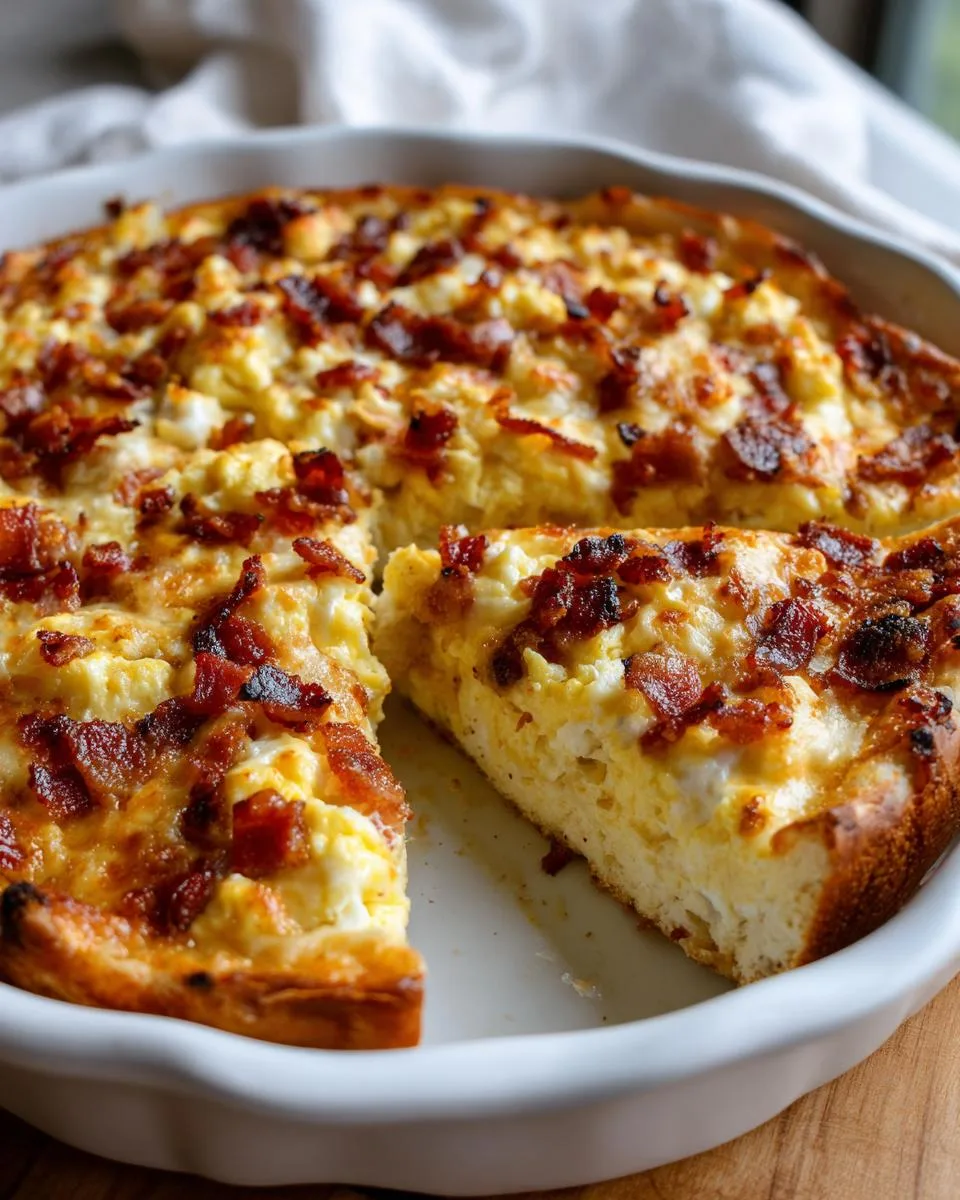 breakfast pizza with scrambled eggs - detail 1