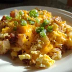 cheesy potato egg scramble