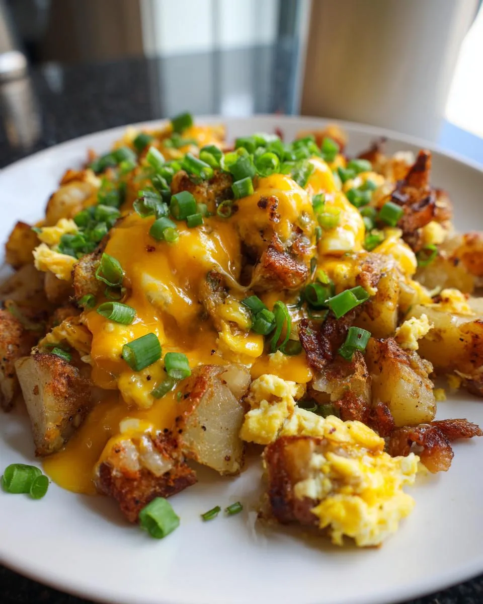 cheesy potato egg scramble - detail 4