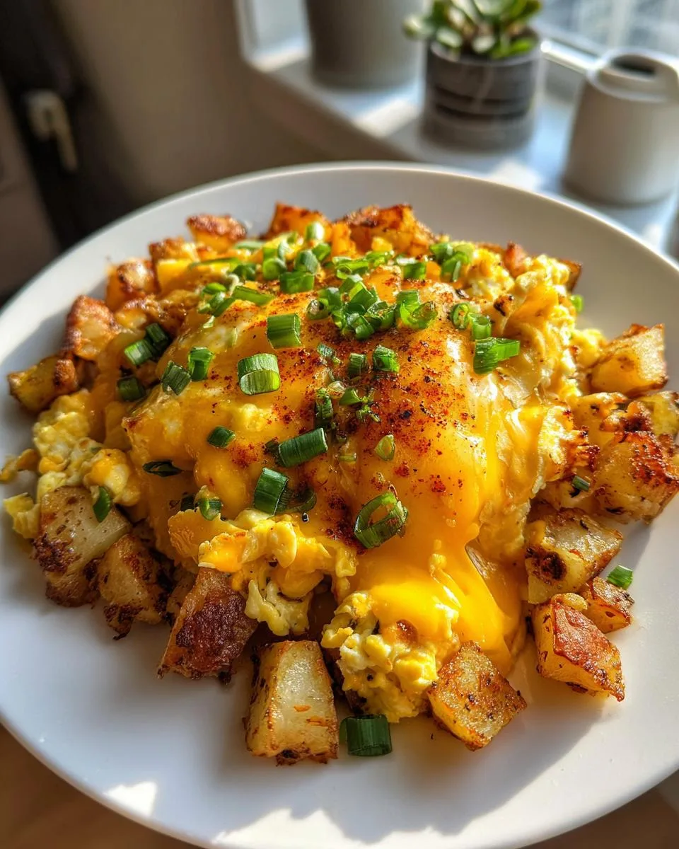 cheesy potato egg scramble - detail 5
