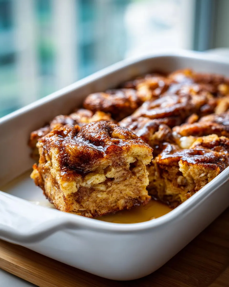 cinnamon roll baked oatmeal square - detail 2