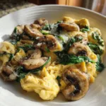 mushroom spinach scrambled eggs