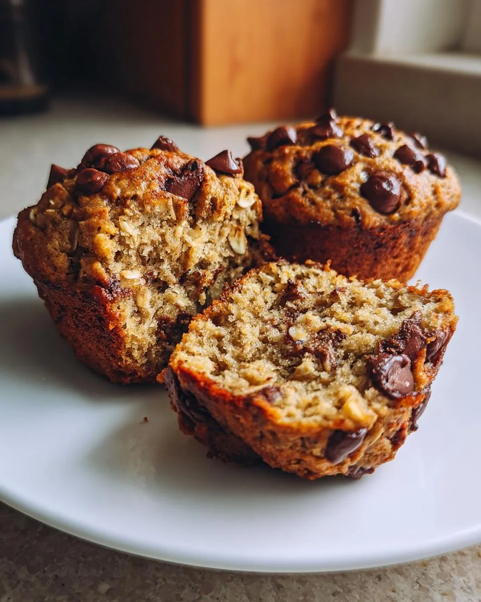 oatmeal chocolate chip morning muffins - detail 1