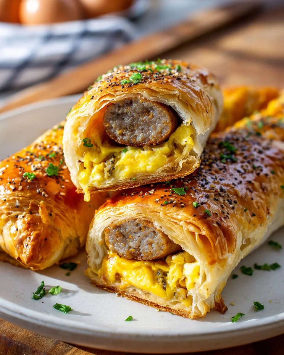sausage egg breakfast roll-ups - detail 1