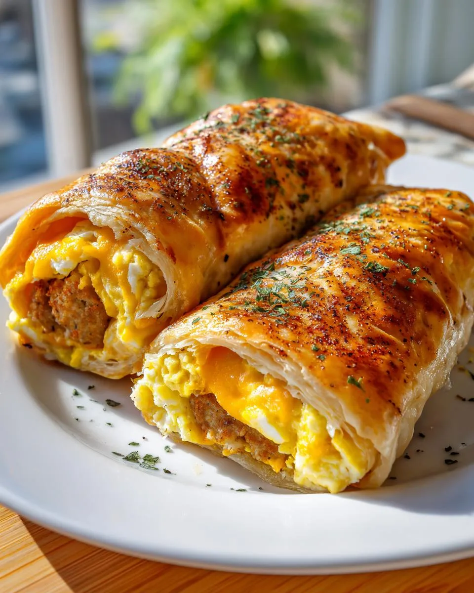 sausage egg breakfast roll-ups - detail 2