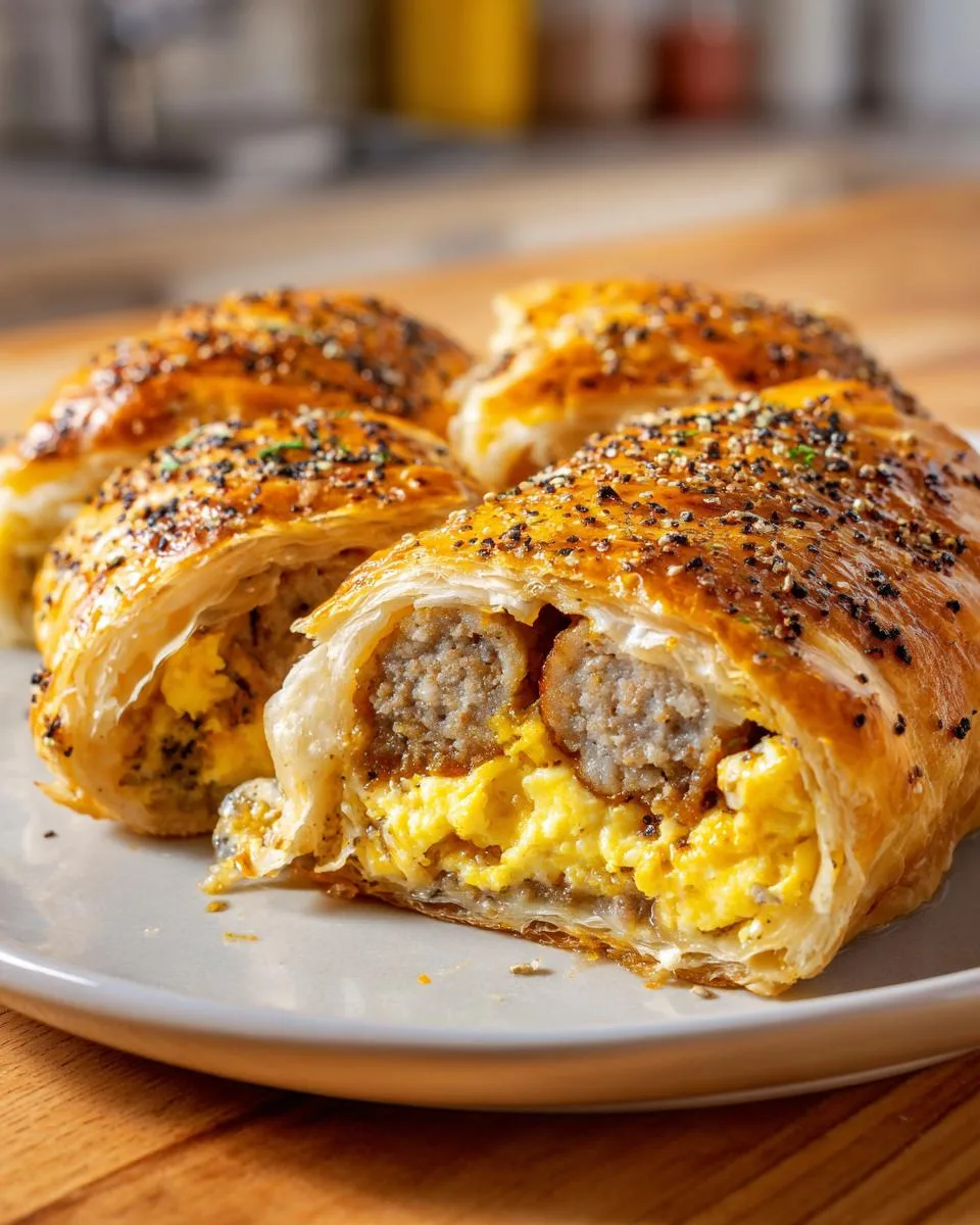 sausage egg breakfast roll-ups - detail 4