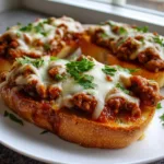 Cheesy Garlic Bread Sloppy Joes