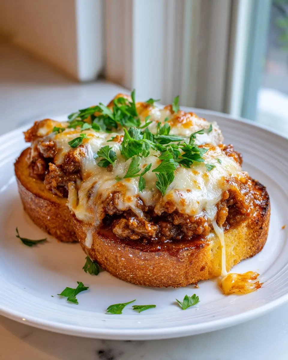Cheesy Garlic Bread Sloppy Joes - detail 2