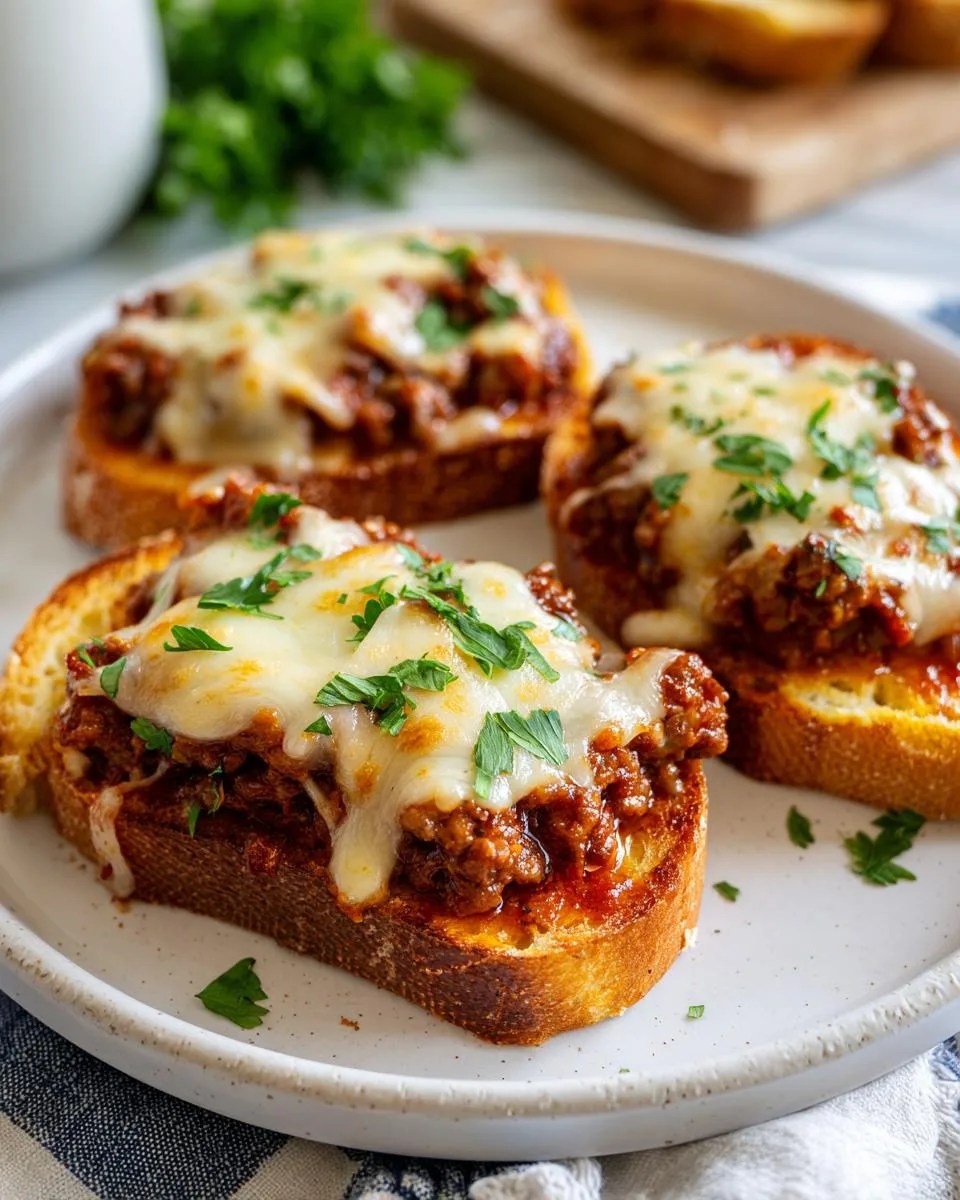 Cheesy Sloppy Joe Toasts - detail 2