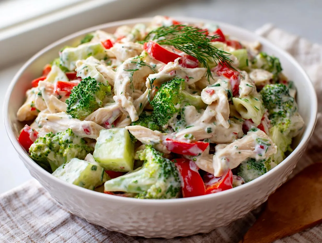 Delicious Creamy Ranch Protein Pasta Salad: 30g Protein Per Serving!
